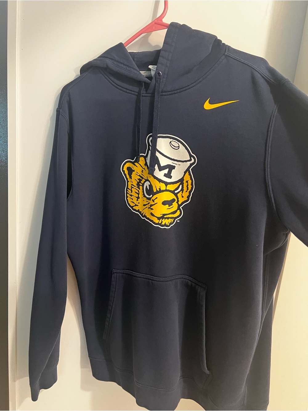 Nike Navy Crewneck Hoodie with Gold Mascot Patch